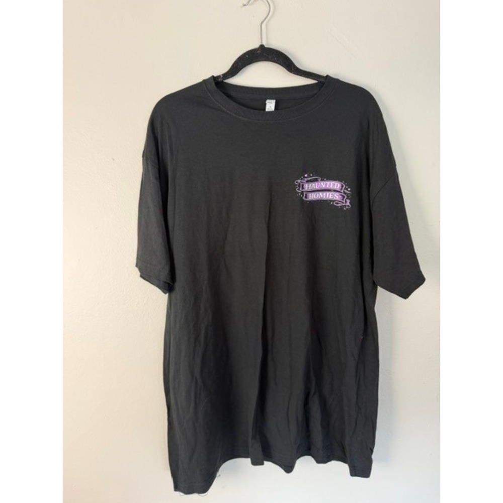 Haunted Homies Graphic T-Shirt Black Purple Spooky Doll Mirror XL M&O Gold